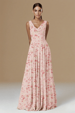 Astounding Aura Floral Pink Bridesmaid Dresses for Timeless Events - Pink Floral - PromDressClub