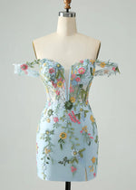 Dagnija | Transform Your Homecoming Look with This Stunning Blue Dress - Light Blue Floral - PromDressClub