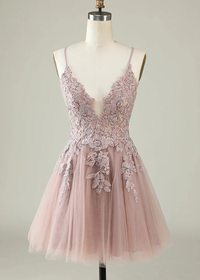 Deledda | Discover Your Dream Rose Gold Homecoming Dress - Sparkle in Style! - Rose Gold - PromDressClub