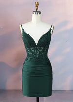 Diamanda | Slay Night in a Showstopping Emerald Green Homecoming Dress - Emerald Green - PromDressClub