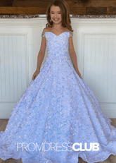 Elvira | Iridescent Sequin White Pageant Dresses for Girls - White - PromDressClub