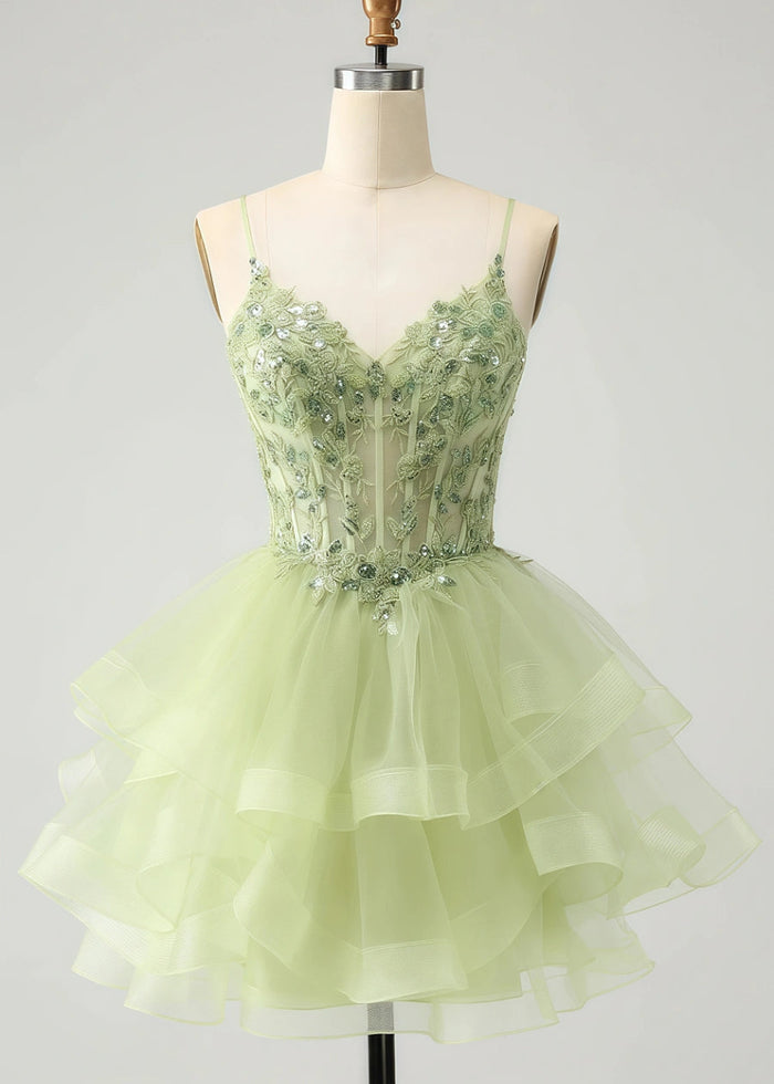 Eosphoros | Shine on Homecoming Night in a Stunning Light Green Dress - Light Green - PromDressClub