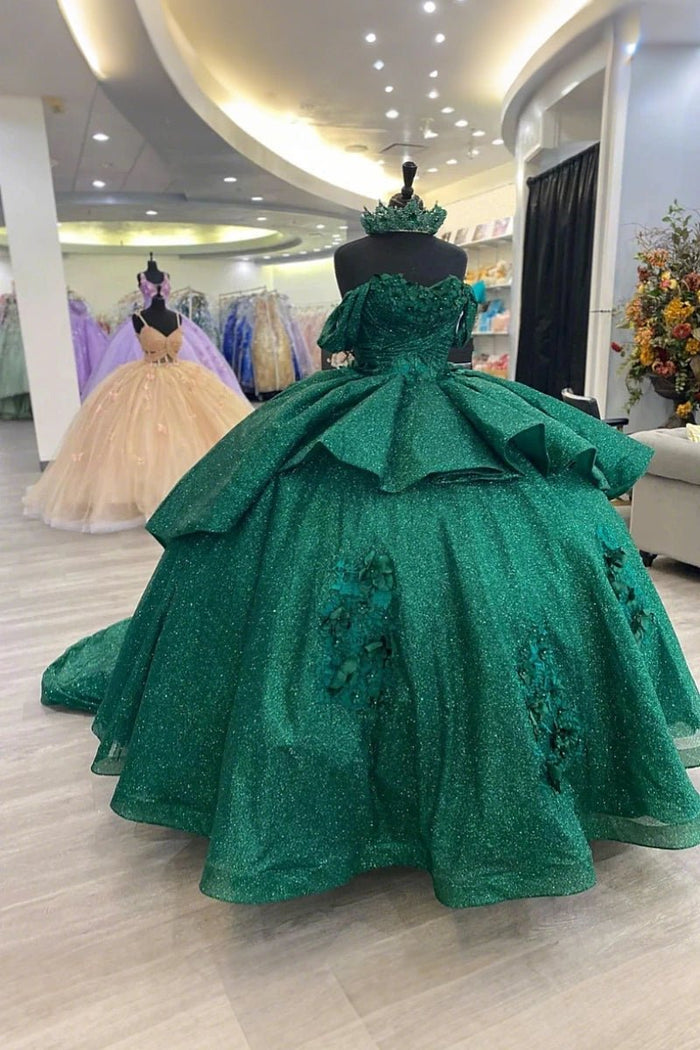 Katherine | Discover Your Magical Emerald Green Quince Dresses - Shine at Your Quinceañera - Emerald Green - PromDressClub
