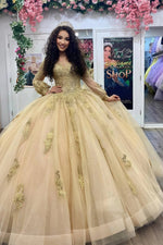 Leanne | Discover the Ultimate Gold Quince Dresses for Your Royal Debut - Gold - PromDressClub