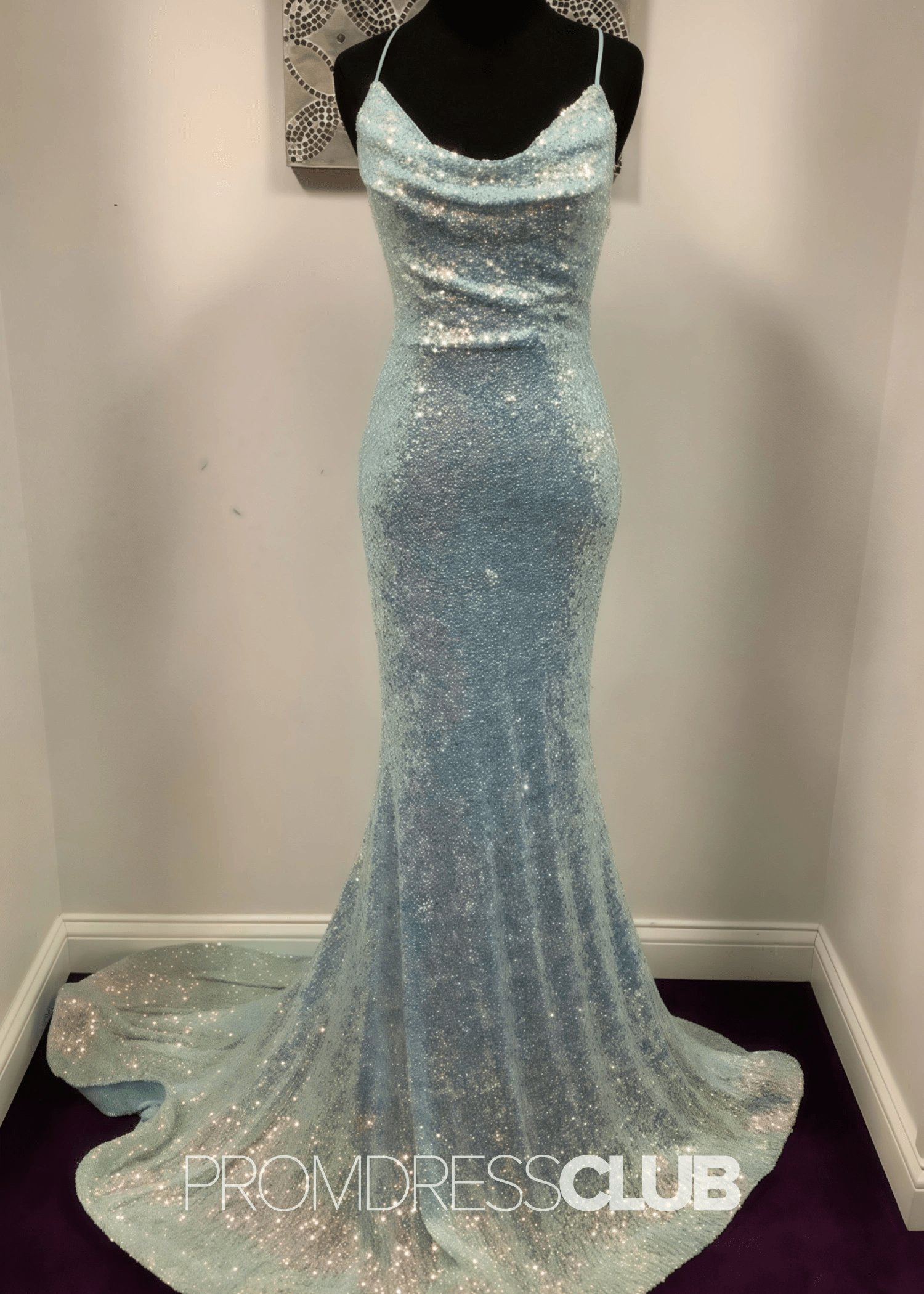 Lena |Light Blue Long Prom Dresses Near Me With Mermaid Strapless Sequin - Price #price_variant_lowest# - Light Blue - PromDressClub