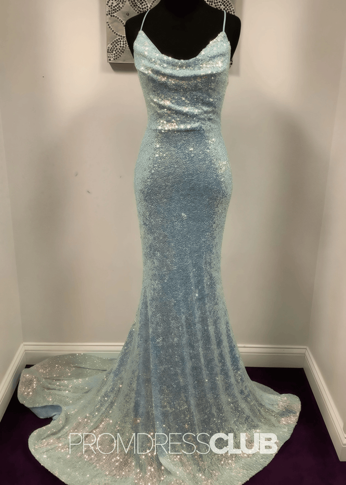 Lena |Light Blue Long Prom Dresses Near Me With Mermaid Strapless Sequin - Price #price_variant_lowest# - Light Blue - PromDressClub