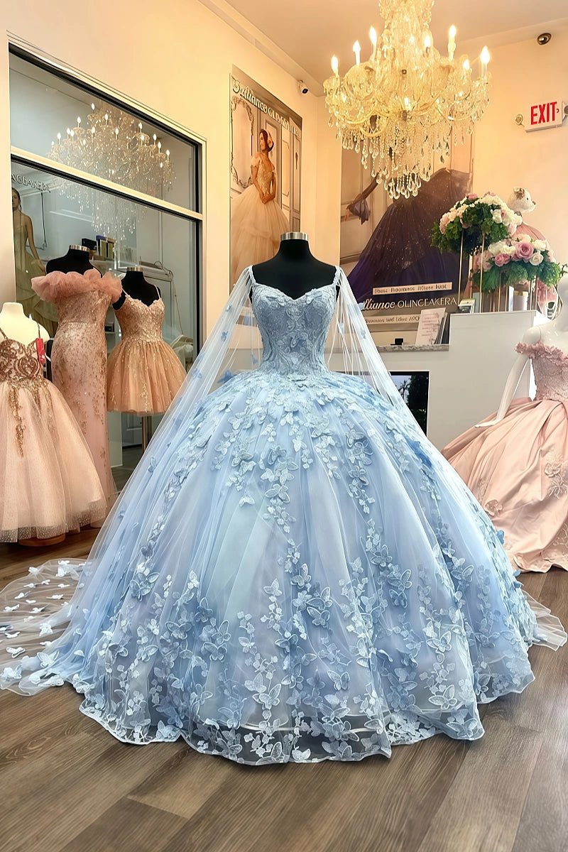 Lila | Own Your Spotlight in Stunning Blue Quince Dresses - Light Blue - PromDressClub