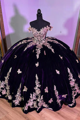 Lorraine | Discover Your Dream Purple Quince Dress - Sparkle on Your Special Day! - Dark Purple - PromDressClub