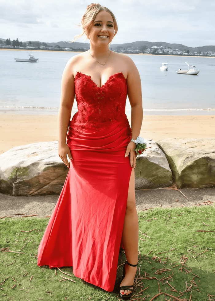 Marjorie | Mermaid Plus Size Red Long Prom Dress Stores Near Me - Price #price_variant_lowest# - Red - PromDressClub