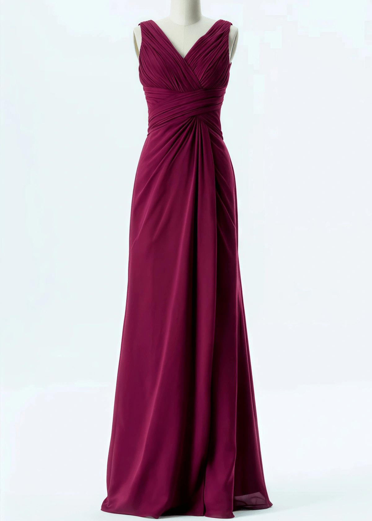 Olga | A Line Burgundy Chiffon Long Bridesmaid Dress - Price #price_variant_lowest# - Burgundy - PromDressClub