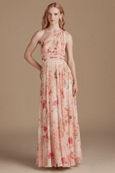 Simply Brilliant Floral Pink Bridesmaid Dresses Ideal for Memorable Wedding Moments - Pink Floral - PromDressClub