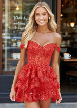 Sincerely Poised Off Shoulder Red Ruffle Dress Confidence Staple - Red - PromDressClub