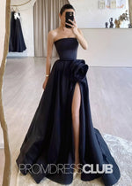 Harriet | Strapless Long Black Prom Dress - Black - PromDressClub