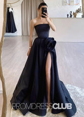 Harriet | Strapless Long Black Prom Dress - Black - PromDressClub