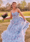 Cora | Charming Lavender Floral Corset Ruffle Prom Dress: Effortless Elegance for Your Special Night Color Lavender Floral