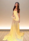 Daisy | Stunning Yellow Strapless Tulle Mermaid Prom Dress: Elevate Your Prom Night with Elegance Color Yellow