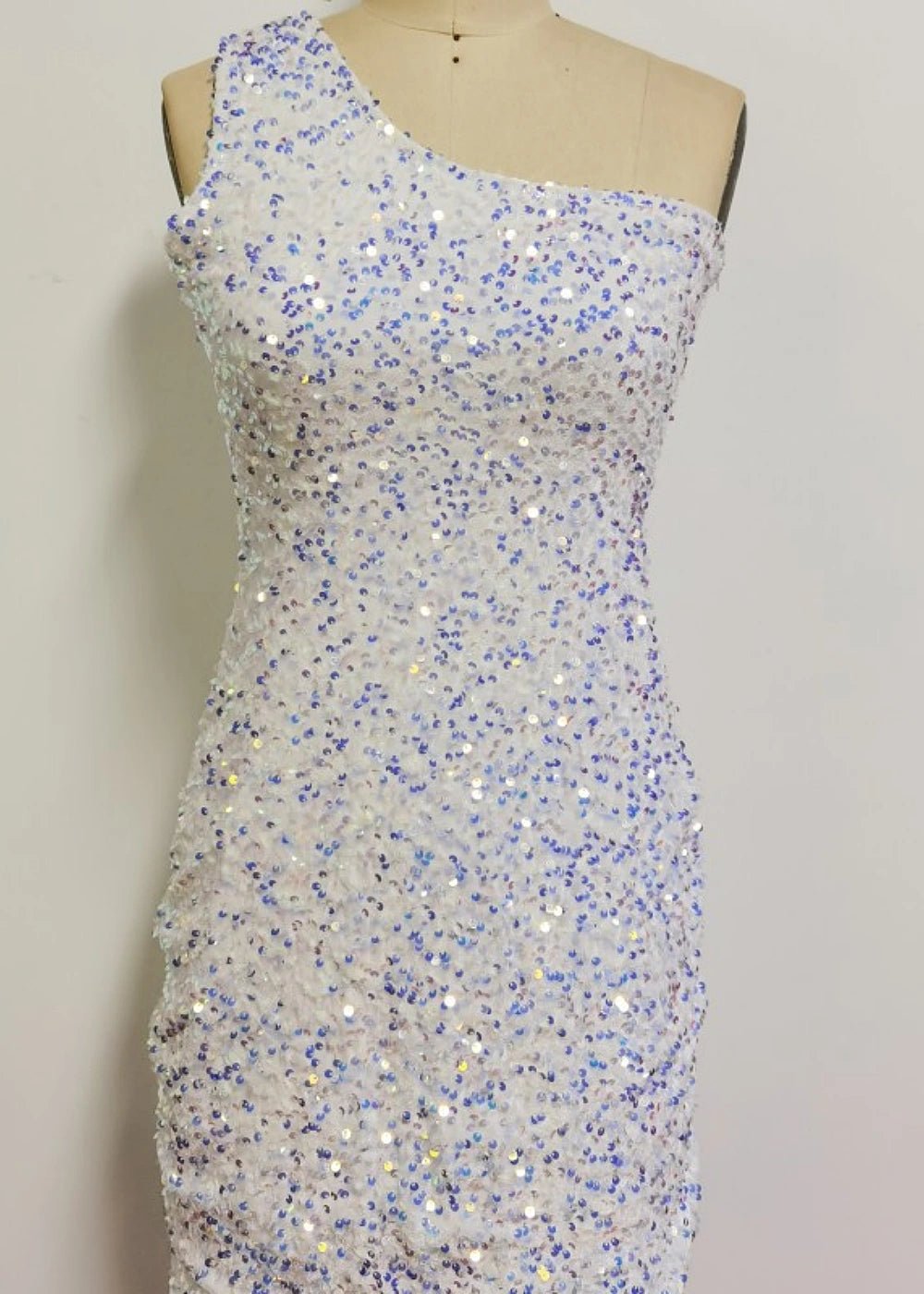 Alicia | Bodycon Light Blue Sequin One Shoulder Short Homecoming Dress - Light Pink - PromDressClub