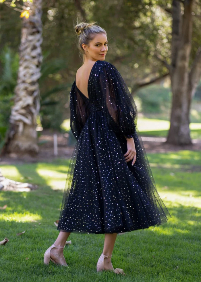 Anemone | Dazzle Like Stars: Black Sequin Homecoming Dress for Moonlit Celebrations - Black - PromDressClub