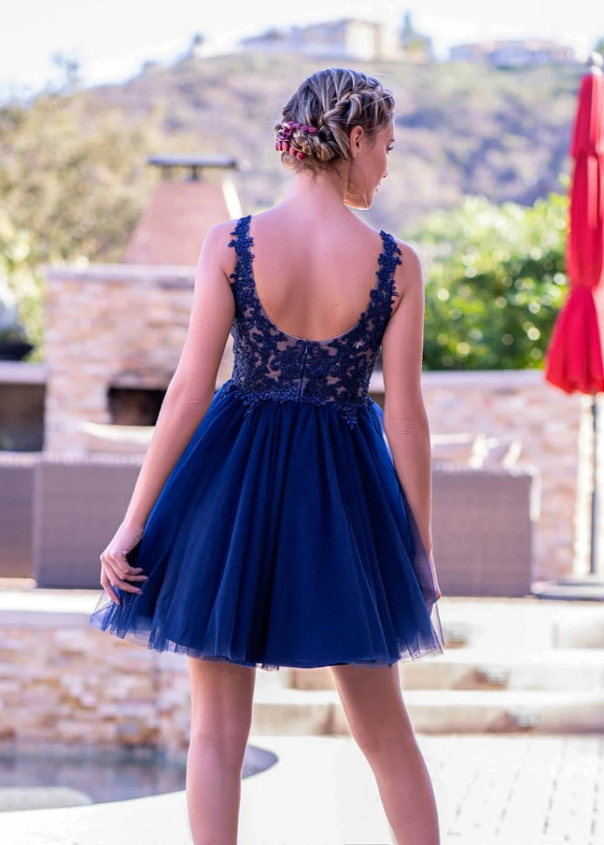 Arianwen | Discover the Perfect Navy Blue Homecoming Dress for Your Big Night - Navy Blue - PromDressClub