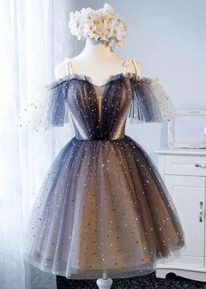 Arminelle | Dazzle at Homecoming in a Navy Blue & Lavender Gradient Dress - Black - PromDressClub