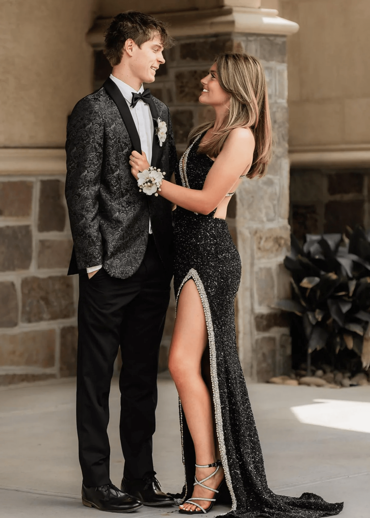 Audrey |Mermaid One Sholder Black Sequins Prom Dresses with Slit - Black - US0 - PromDressClub