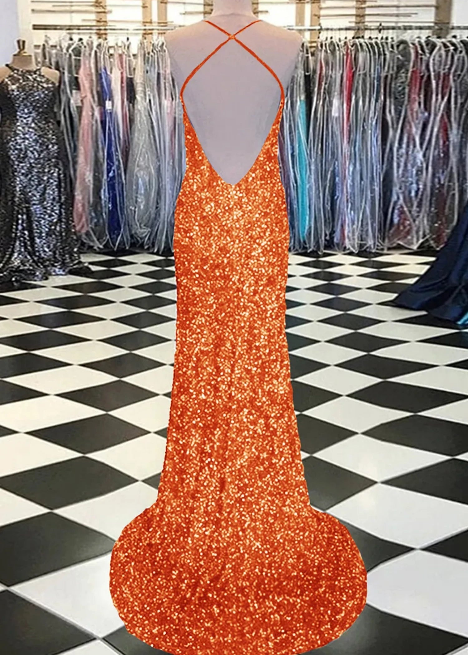 Aurora | Mermaid Long Royal Blue Prom Dress With Sequin Slit - Navy Blue - PromDressClub