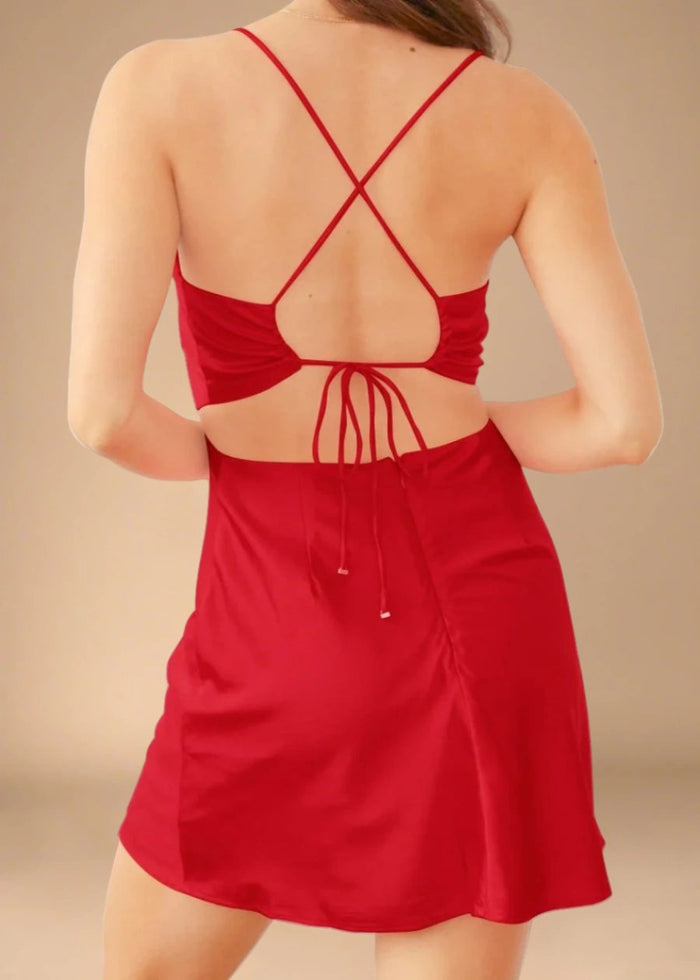 Axelle | Be Unforgettable: Vibrant Orange Homecoming Dresses for Bold Styles - Red - PromDressClub