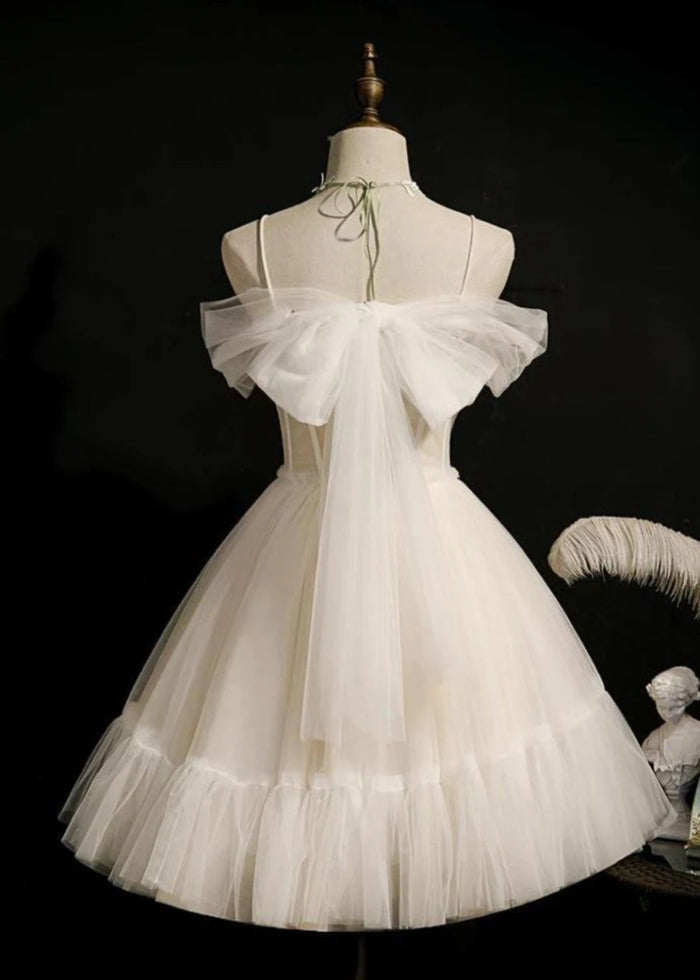 Azurael | Sparkle in Light Purple Homecoming Dress with Bow - White - PromDressClub