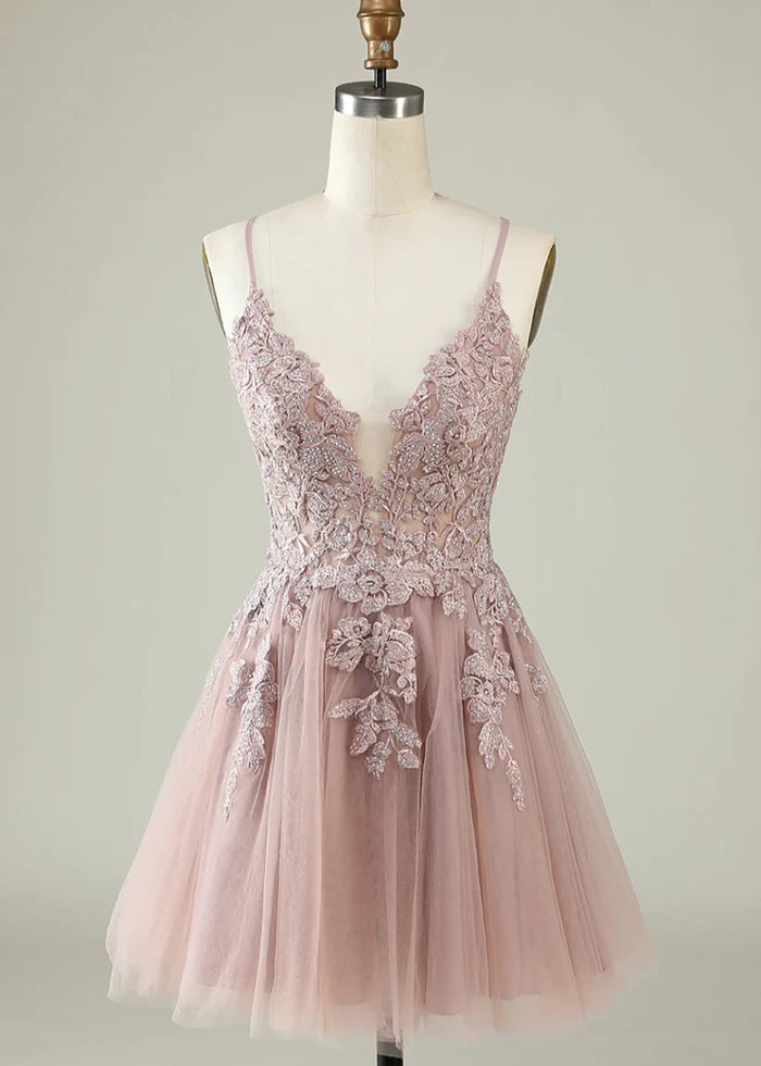 Bellona | Homecoming Dresses in Dusty Blue, Blush +3 Colors – Shop Now! - Dusty Rose - PromDressClub