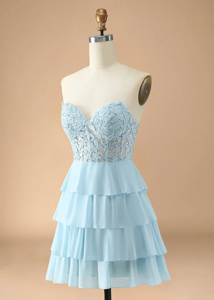 Benoite | Sparkle in Stunning Light Blue Homecoming Dresses - Light Blue - PromDressClub