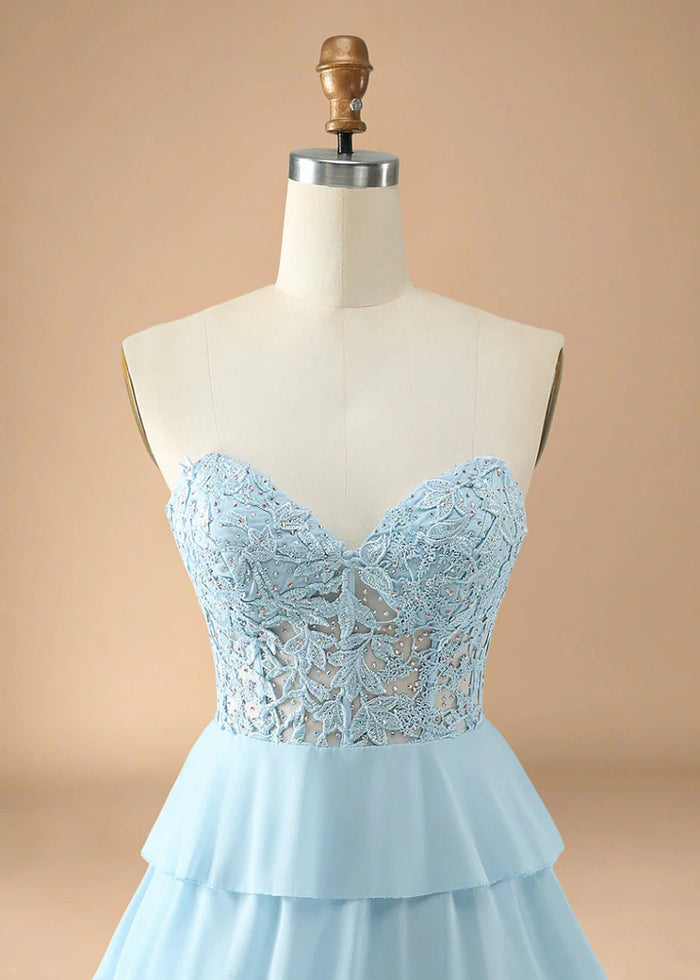 Benoite | Sparkle in Stunning Light Blue Homecoming Dresses - Light Blue - PromDressClub