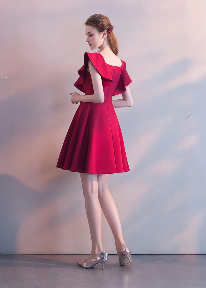 Blodwen | Stand Out in Timeless Red Homecoming Dress - Red - PromDressClub