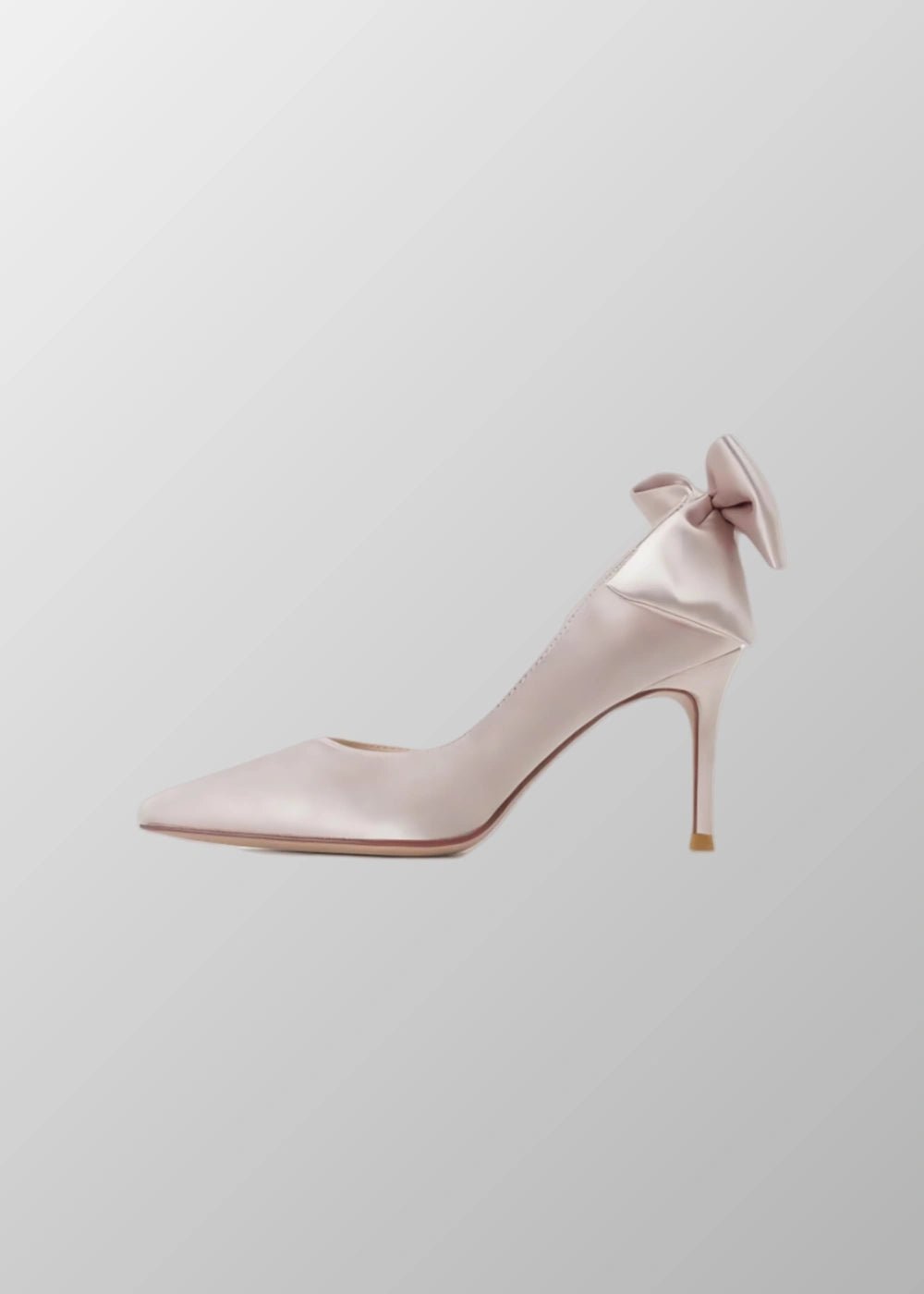 Blush Pink and White Stiletto Satin Bow Heels with Captivating for Every Elegant Affair - Blush - PromDressClub