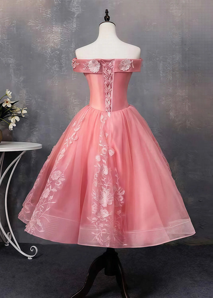 Celandine | Radiant Pink Homecoming Dress That Move & Sparkle All Night Long - Pink Floral - PromDressClub