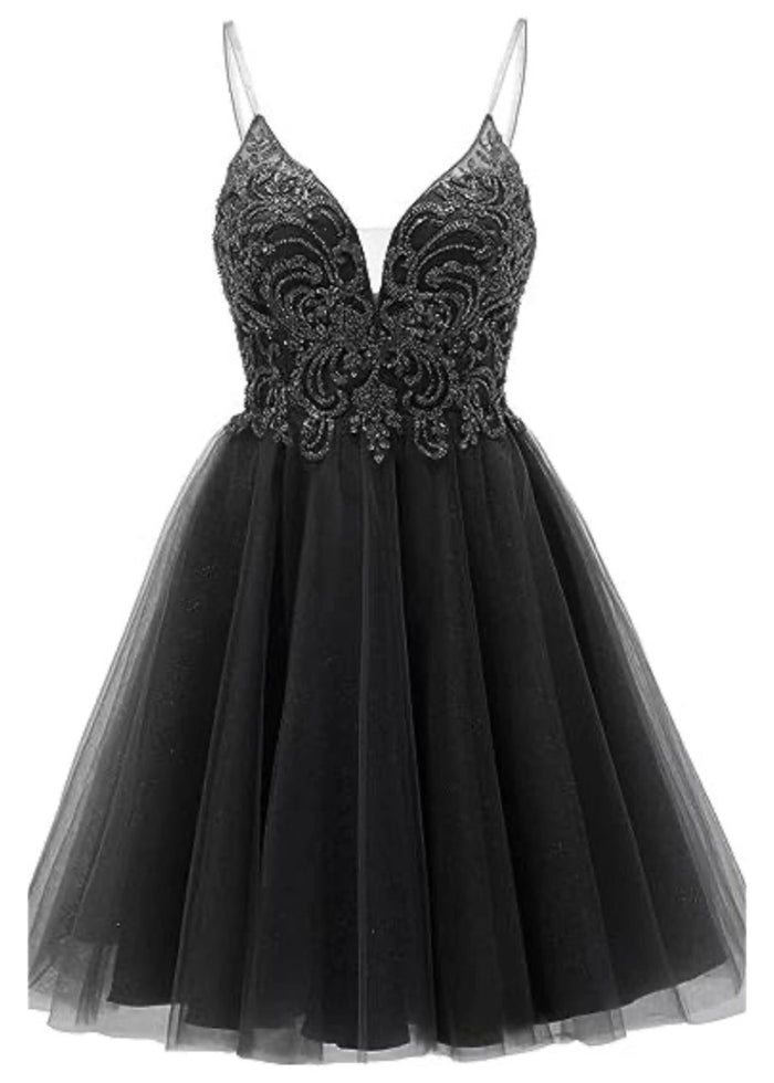 Clarentine | Discover the Perfect Dusty Blue Homecoming Dress for Your Big Night - Black - PromDressClub