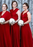 Constance | Cherished Vow Infinity Red Chiffon Maxi Bridesmaid Dress with Multiway Convertible - Red - PROMDRESS Club