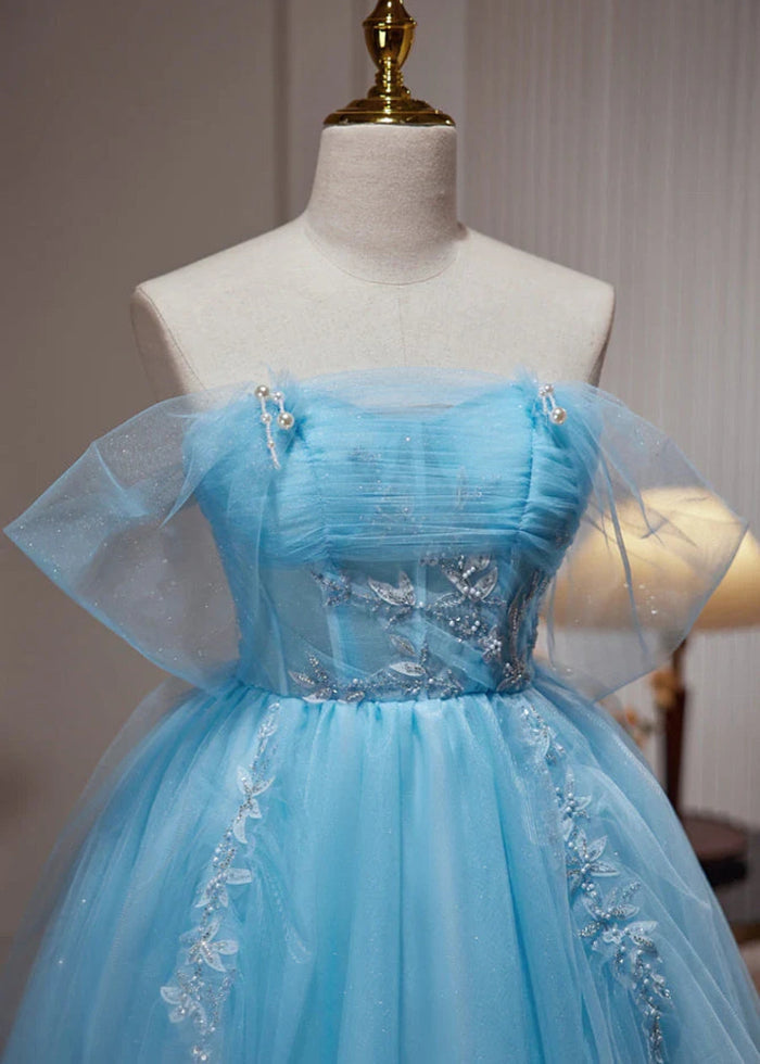 Damaskina | Discover Your Dream Strapless Homecoming Dress for Prom Night - Sky Blue - PromDressClub