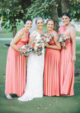 Dana | Epitome of Allure Infinity Peach Coral Chiffon Maxi Birdesmaid Dress wirth Multiway Convertible - Peach - PROMDRESS Club