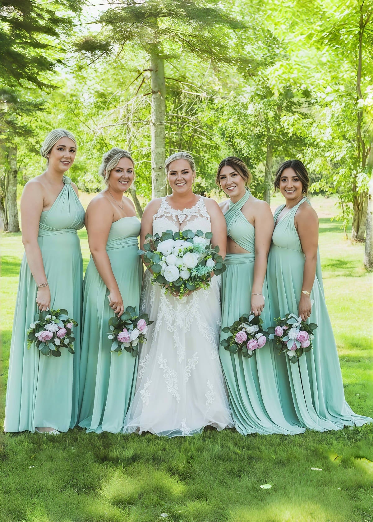 Darlene | Gorgeous Infinity Maternity Sage Green Chiffon Maxi Bridesmaid Dress with Multiway Convertible - Sage - PROMDRESS Club