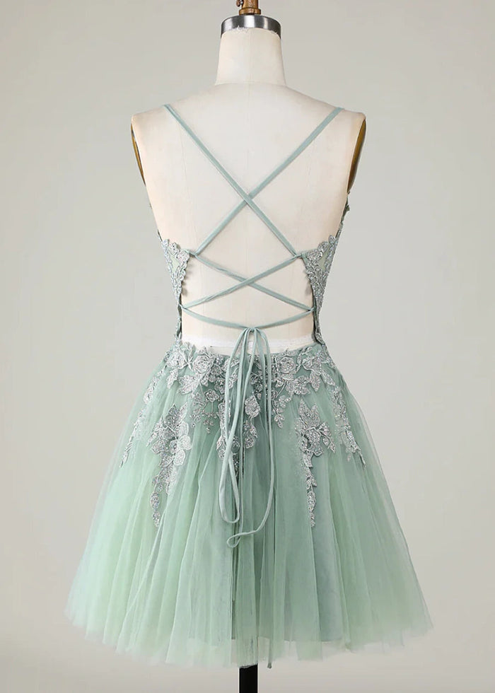 Deledda | Discover Your Dream Rose Gold Homecoming Dress - Sparkle in Style! - Sage - PromDressClub