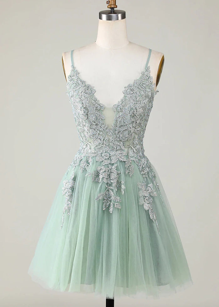 Deledda | Discover Your Dream Rose Gold Homecoming Dress - Sparkle in Style! - Sage - PromDressClub