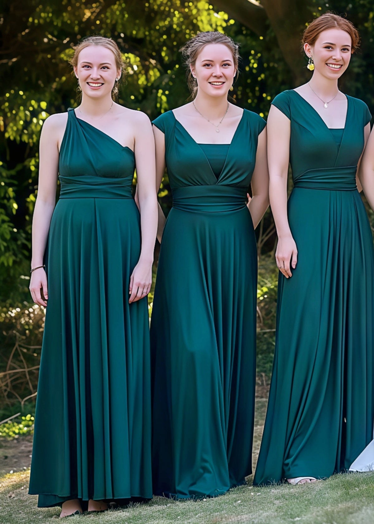 Delia | Sweetest Beloved Infinity Emerald Green Chiffon Maxi Bridesmaid Dress with Multiway Convertible - Emerald Green - PROMDRESS Club