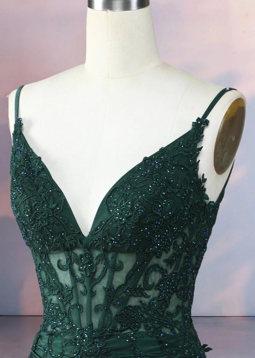 Diamanda | Slay Night in a Showstopping Emerald Green Homecoming Dress - Emerald Green - PromDressClub