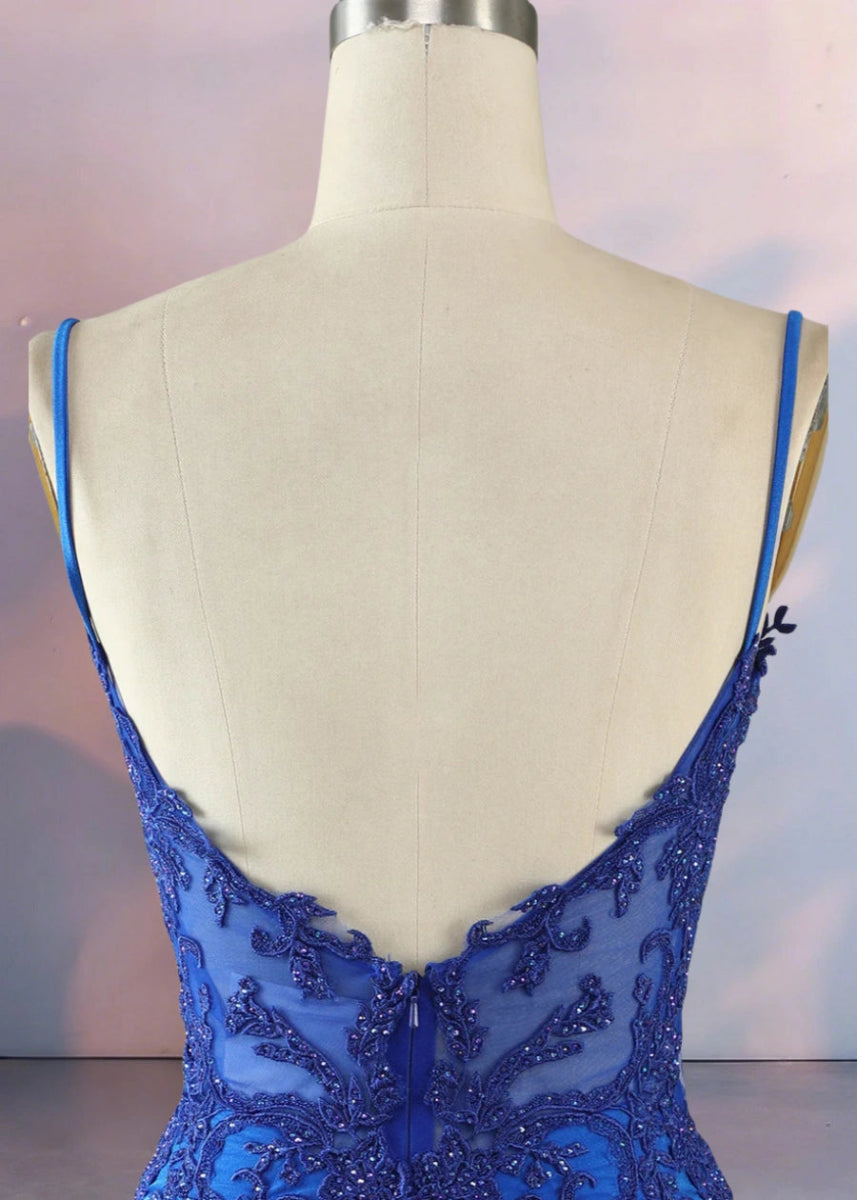 Diamanda | Slay Night in a Showstopping Emerald Green Homecoming Dress - Royal Blue - PromDressClub