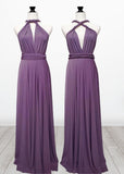 Diana | Cherished Vow Infinity Purple Chiffon Maxi Bridesmaid Dress with Multiway Convertible - Purple - PROMDRESS Club