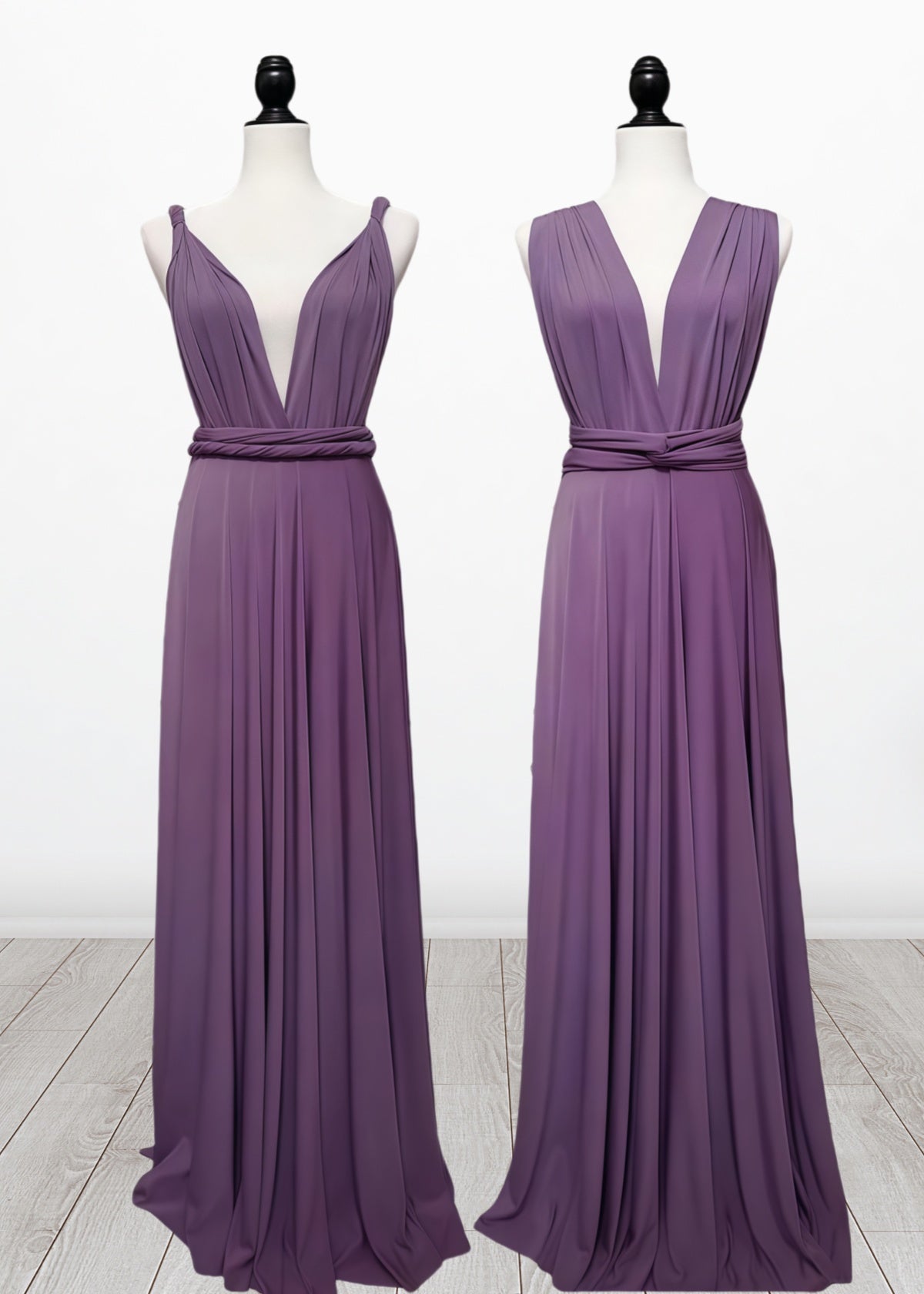 Diana | Cherished Vow Infinity Purple Chiffon Maxi Bridesmaid Dress with Multiway Convertible - Purple - PROMDRESS Club