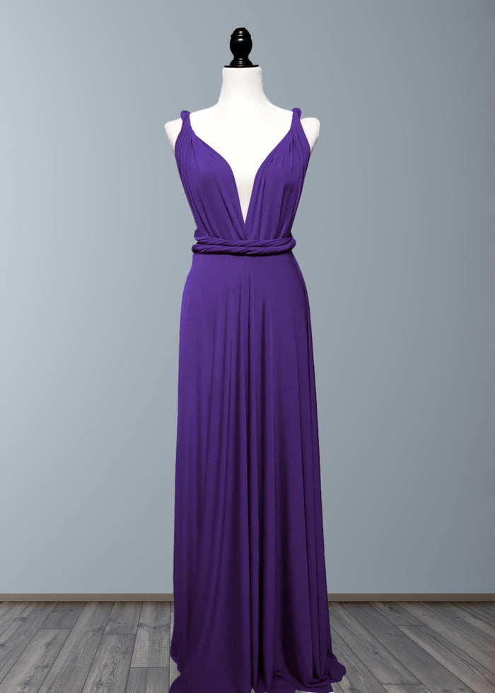 Dominic | Truly a Beauty Infinity Purple Chiffon Maxi Bridesmaid Dress with Multiway Convertible - Price #price_variant_lowest# - Purple - PromDressClub