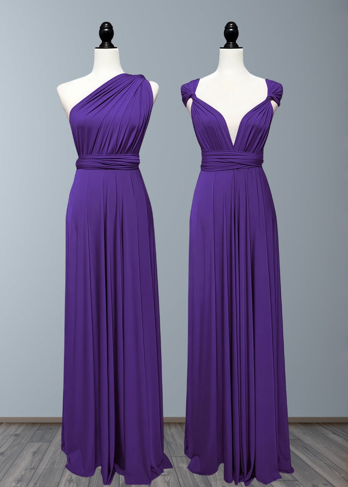 Dominic | Truly a Beauty Infinity Purple Chiffon Maxi Bridesmaid Dress with Multiway Convertible - Price #price_variant_lowest# - Purple - PromDressClub