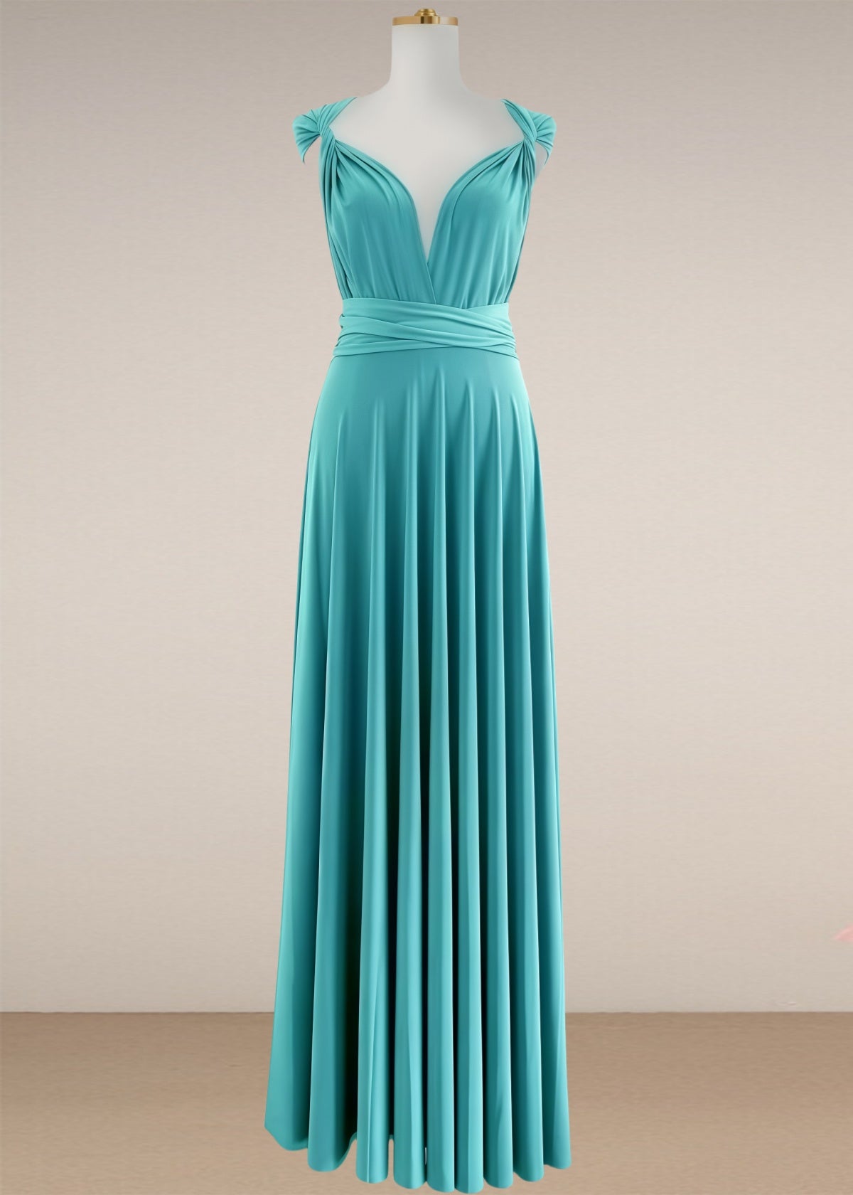 Dora | Loving Fate Infinity Aqua Chiffon Maxi Bridesmaid Dress with Multiway Convertible - Aqua - PROMDRESS Club