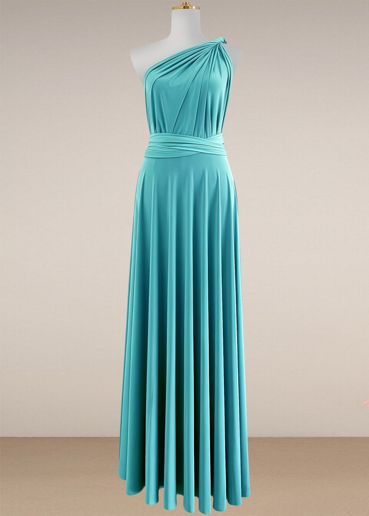 Dora | Loving Fate Infinity Aqua Chiffon Maxi Bridesmaid Dress with Multiway Convertible - Aqua - PROMDRESS Club